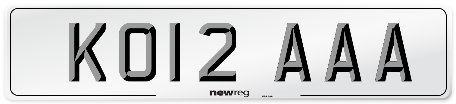 KO12 AAA Number Plate from New Reg